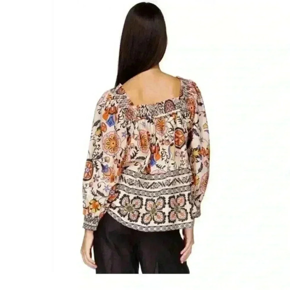 NWT Cara Cara Charleston Square Neck Blouse in Turtledove Botanical Size Large - Picture 5 of 14